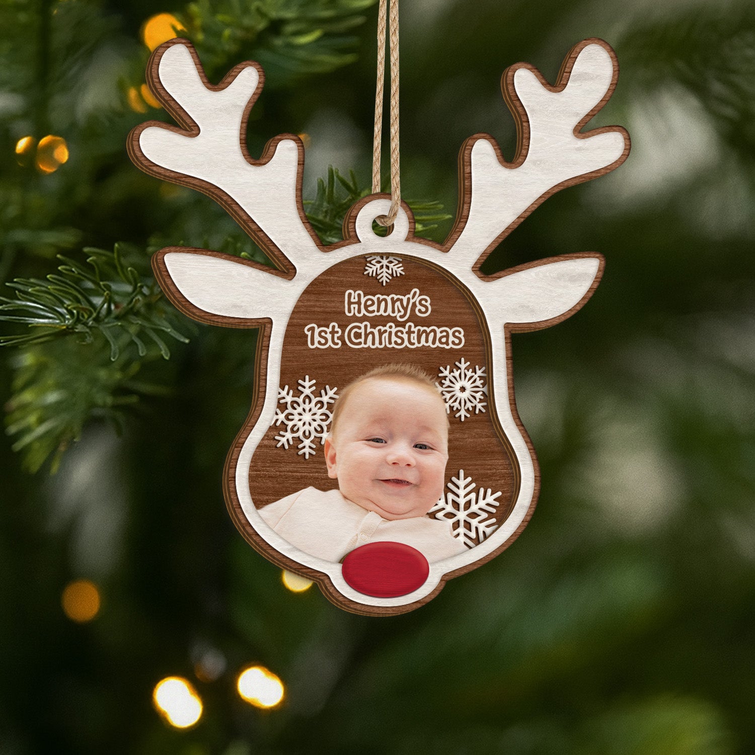 5615OUS1 babys 1st christmas gifts 2 layered wooden reindeer ornaments_ 5615OKMNA