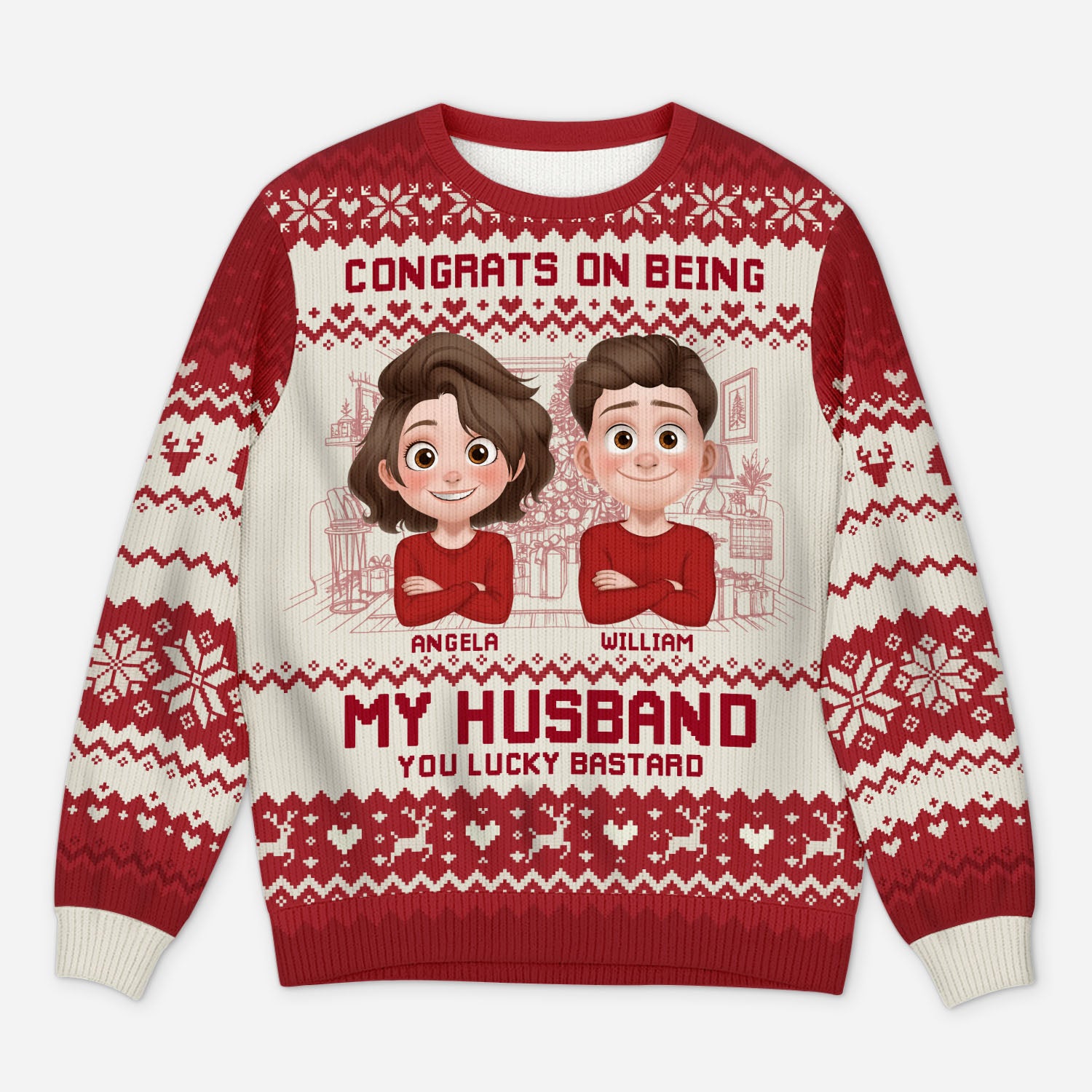 5667WUS1 personalized husband gifts funny ugly christmas sweater couples 5667W6QQG