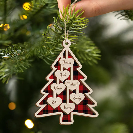 5672OUK2 custom 2 layered wood ornament with names family christmas gifts 5672O6ZCI