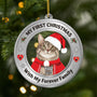 5675OUK1 custom gifts for cat lovers my first christmas acrylic photo ornament 5675OTZCD