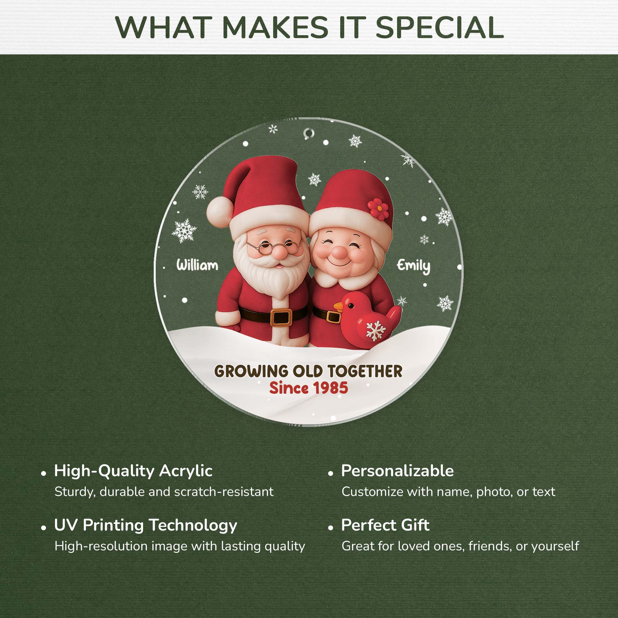 5679OUS4 acrylic santa christmas ornaments custom gifts for couples 5679OKL0G