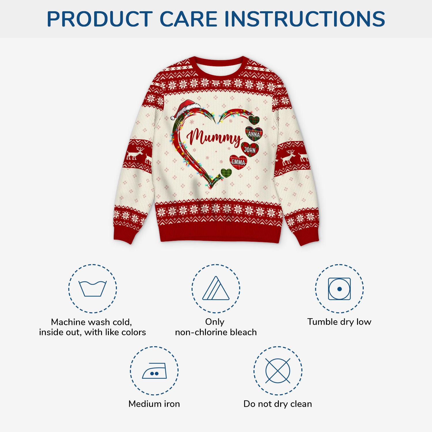 5685WUK4 personalized gift for mom ugly christmas sweater with names 5685WKLTA