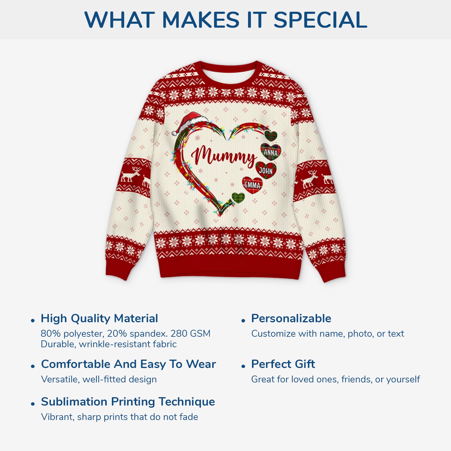 5685WUK5 personalized gift for mom ugly christmas sweater with names 5685WKLTA
