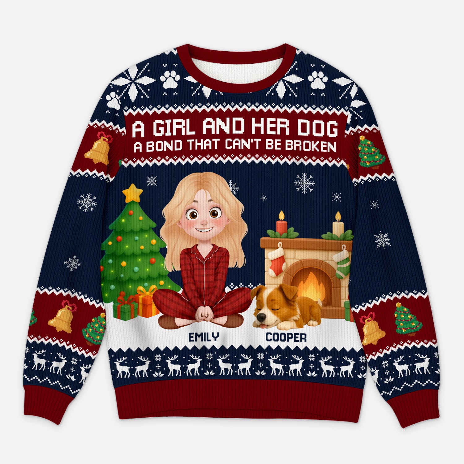 5706WUS1 personalized dog lover gifts dog ugly christmas sweater 5706WTMZC
