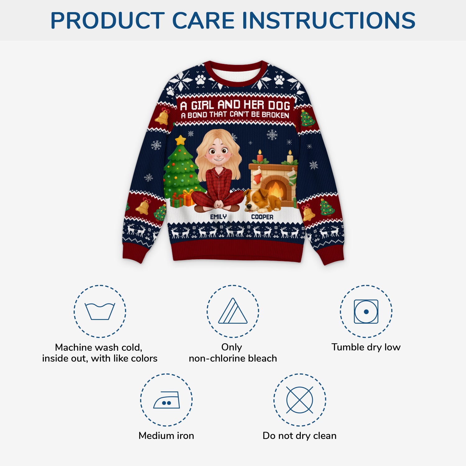 5706WUS4 personalized dog lover gifts dog ugly christmas sweater 5706WTMZC