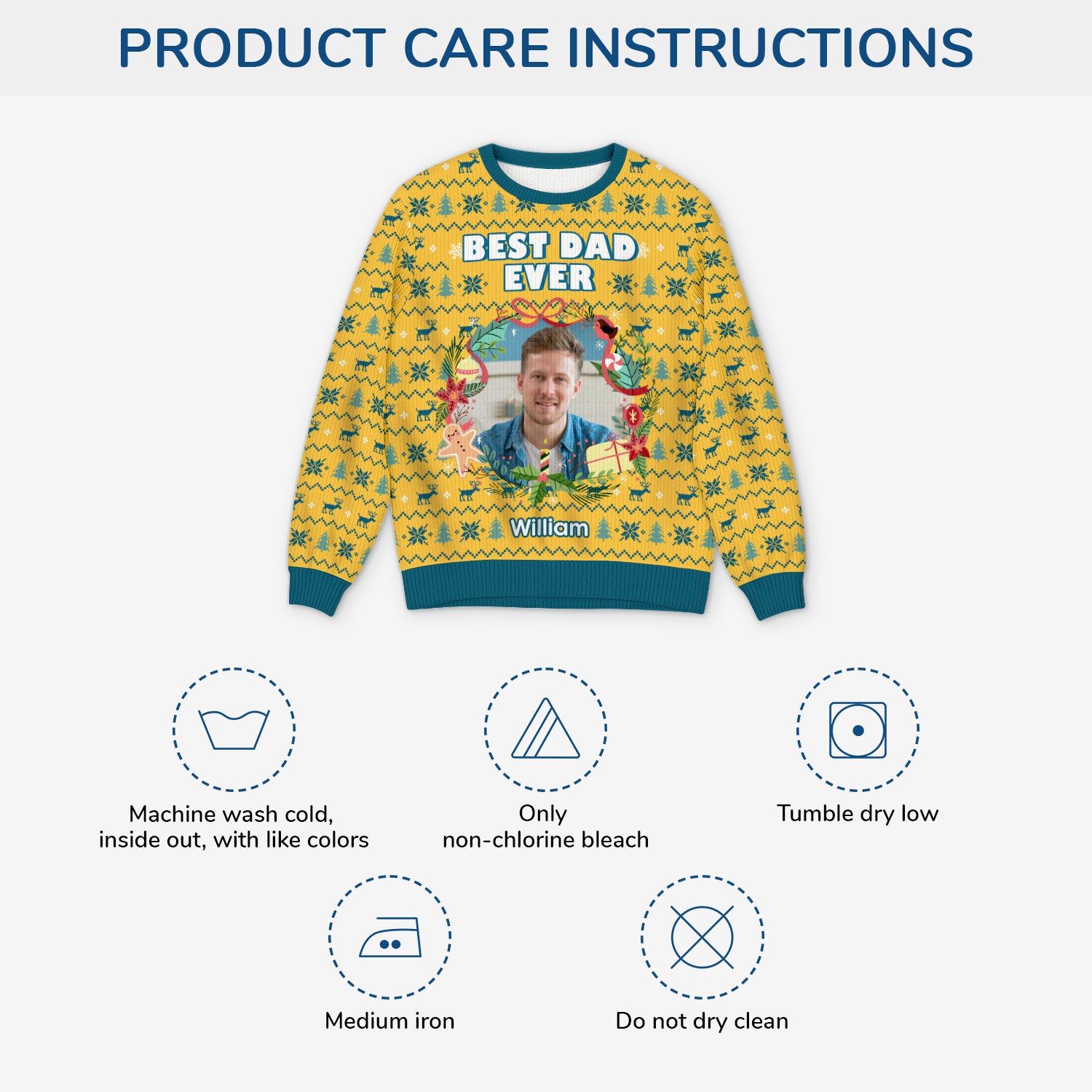 5713WUK4 personalized gifts for dad mum photo ugly christmas sweater 5713W6ZTB