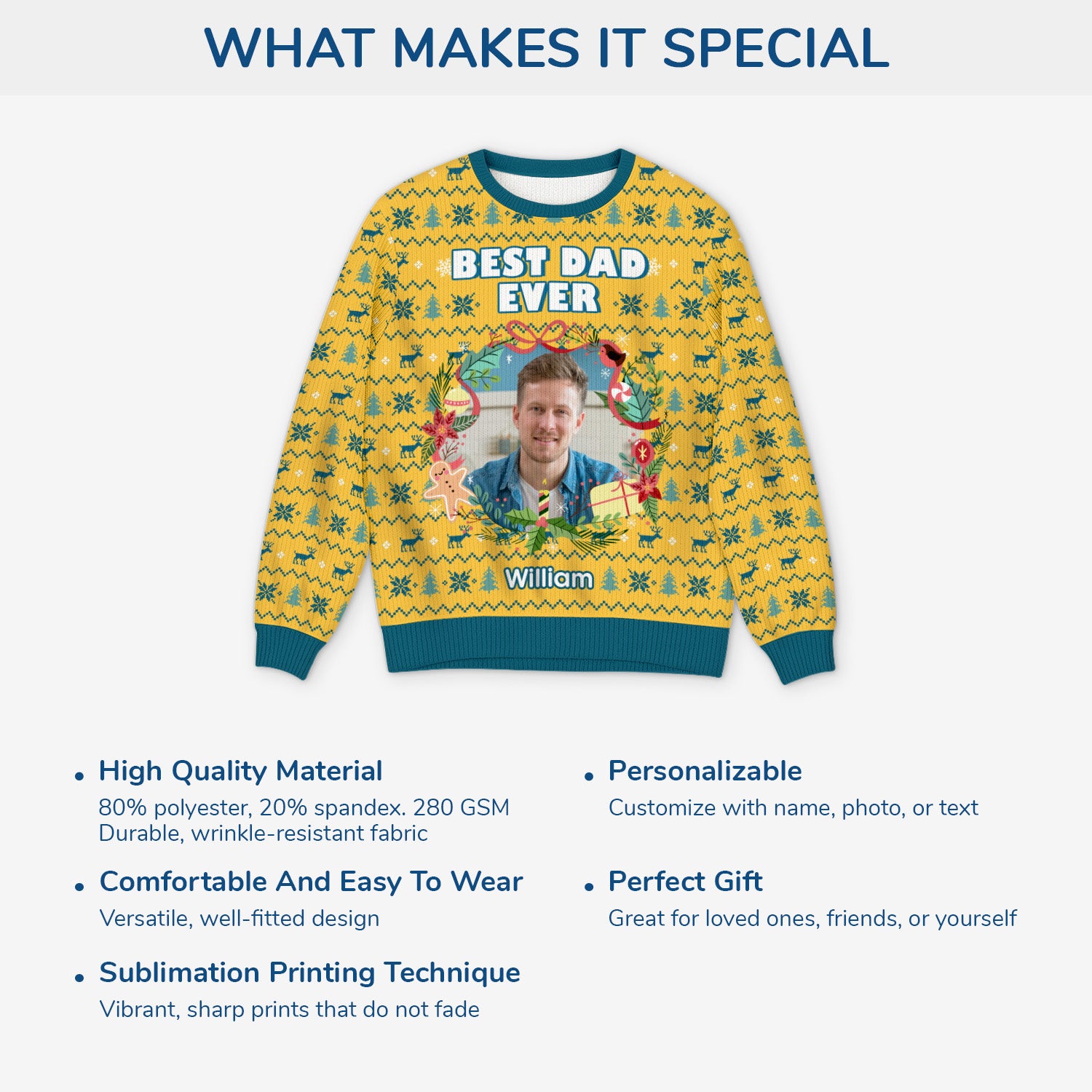 5713WUK5 personalized gifts for dad mum photo ugly christmas sweater 5713W6ZTB
