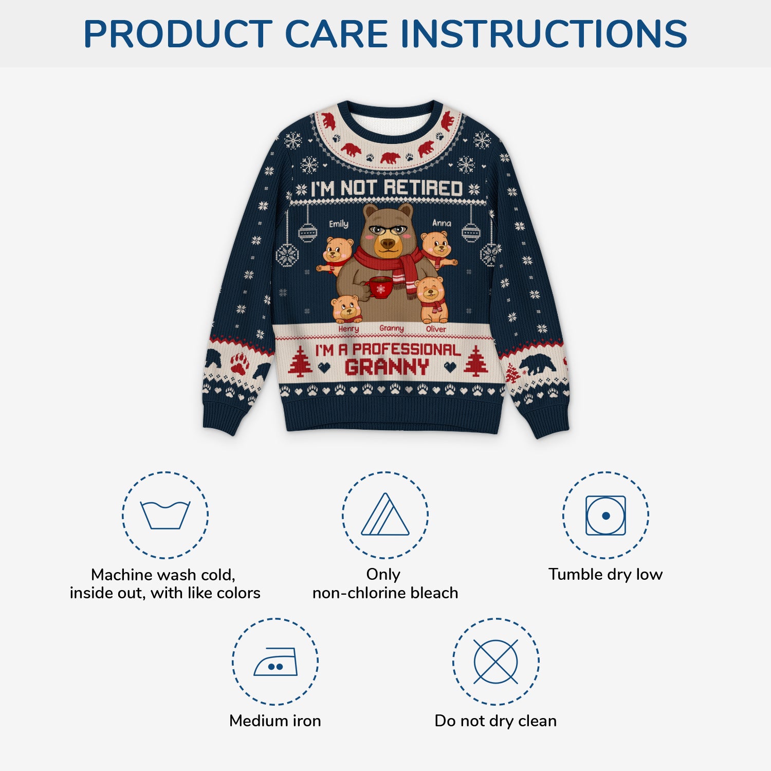 5722WUK4 personalized ugly christmas sweater gifts for grandma grandpa 5722W3LZA