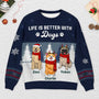 5729WUK2 custom dog ugly christmas sweater life is better with a dog 5729WTZCC
