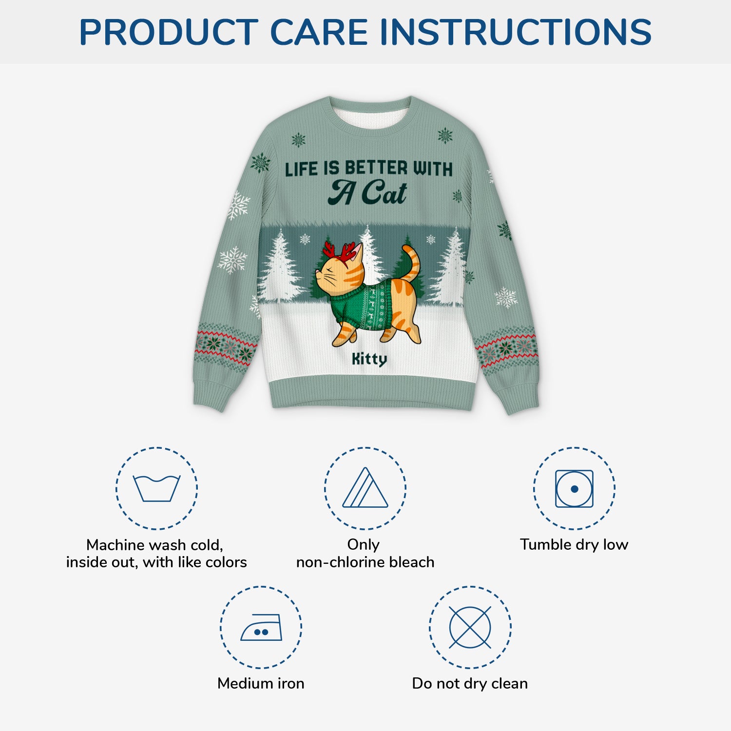 5729WUK4 custom cat ugly christmas sweater life is better with a cat 5729WTZCD