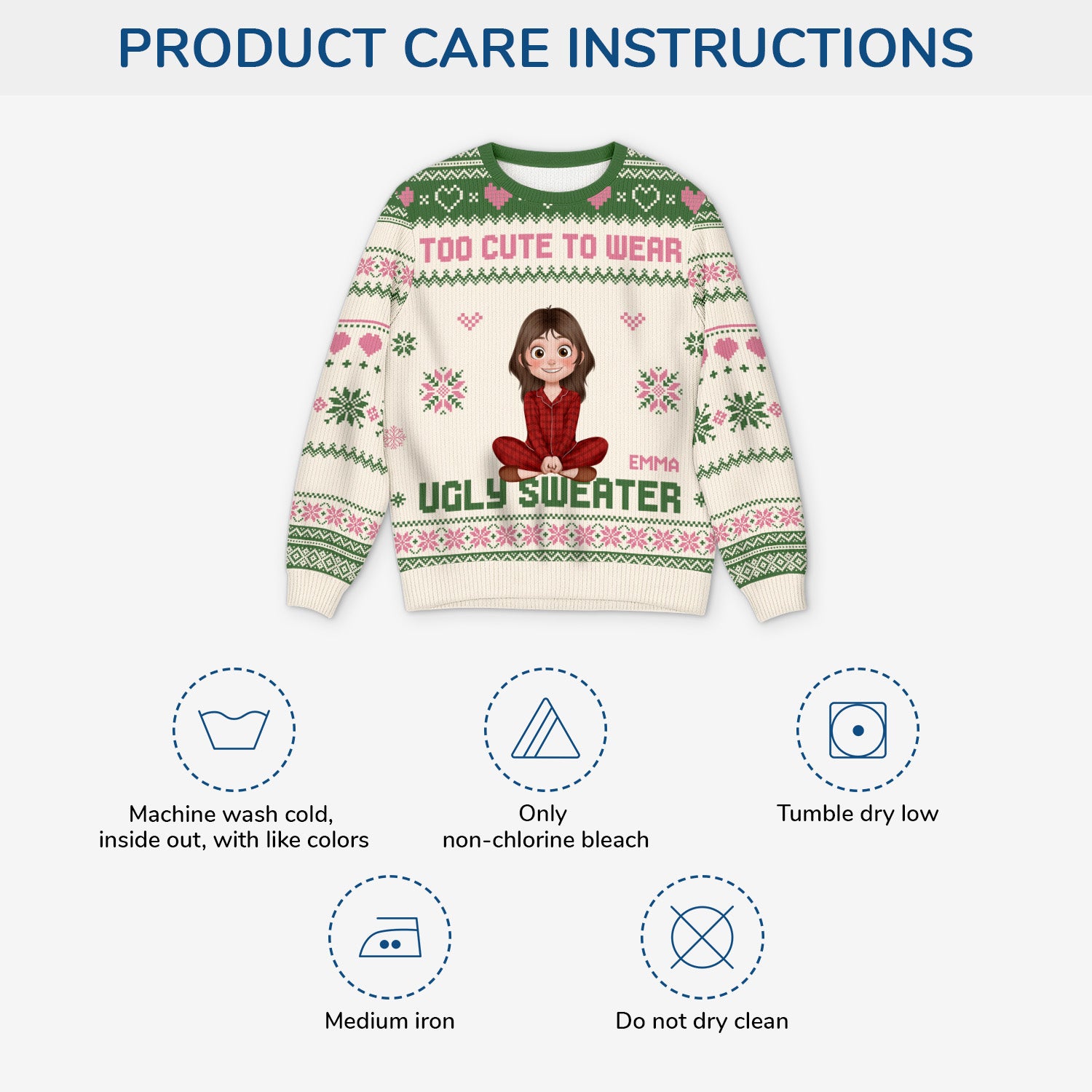 5730WUS4 custom christmas gifts for her too cute to wear an ugly sweater 5730W3ZMA