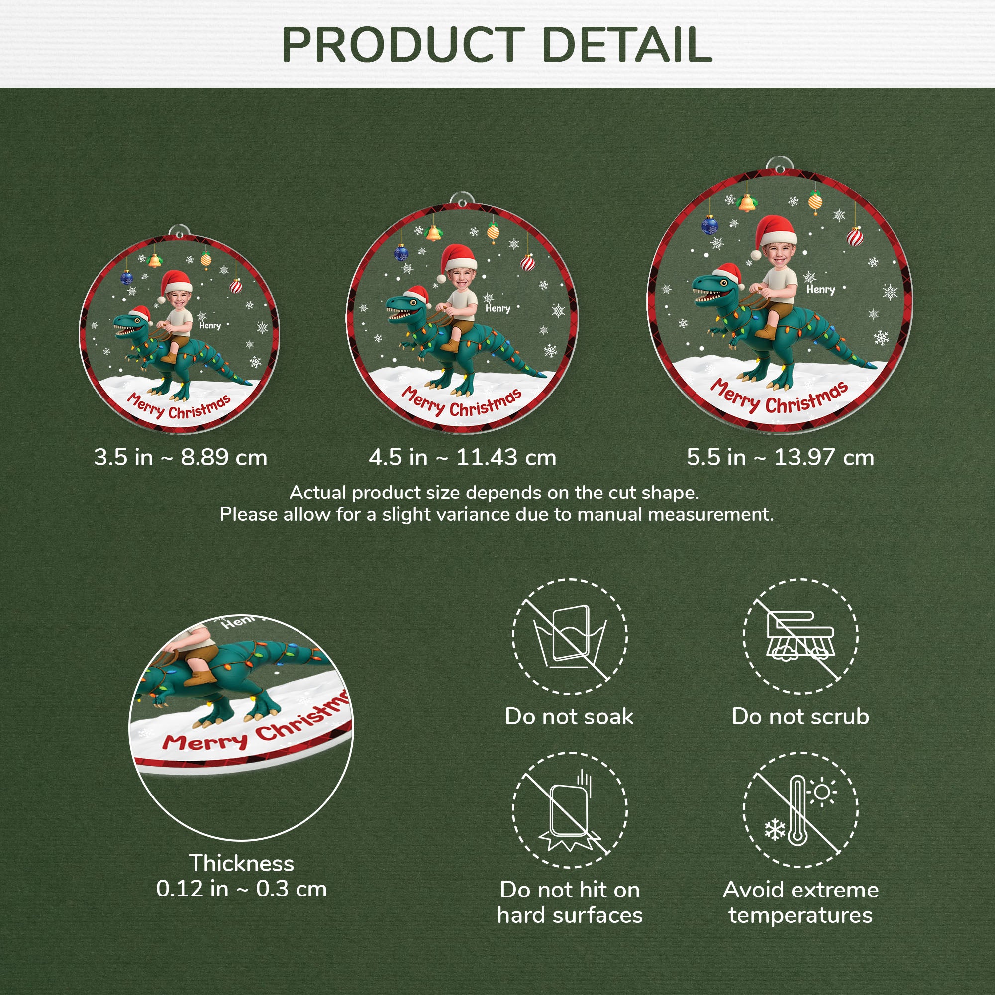 5736OUS3 acrylic photo christmas ornaments personalized gifts for kids 5736OKV5K