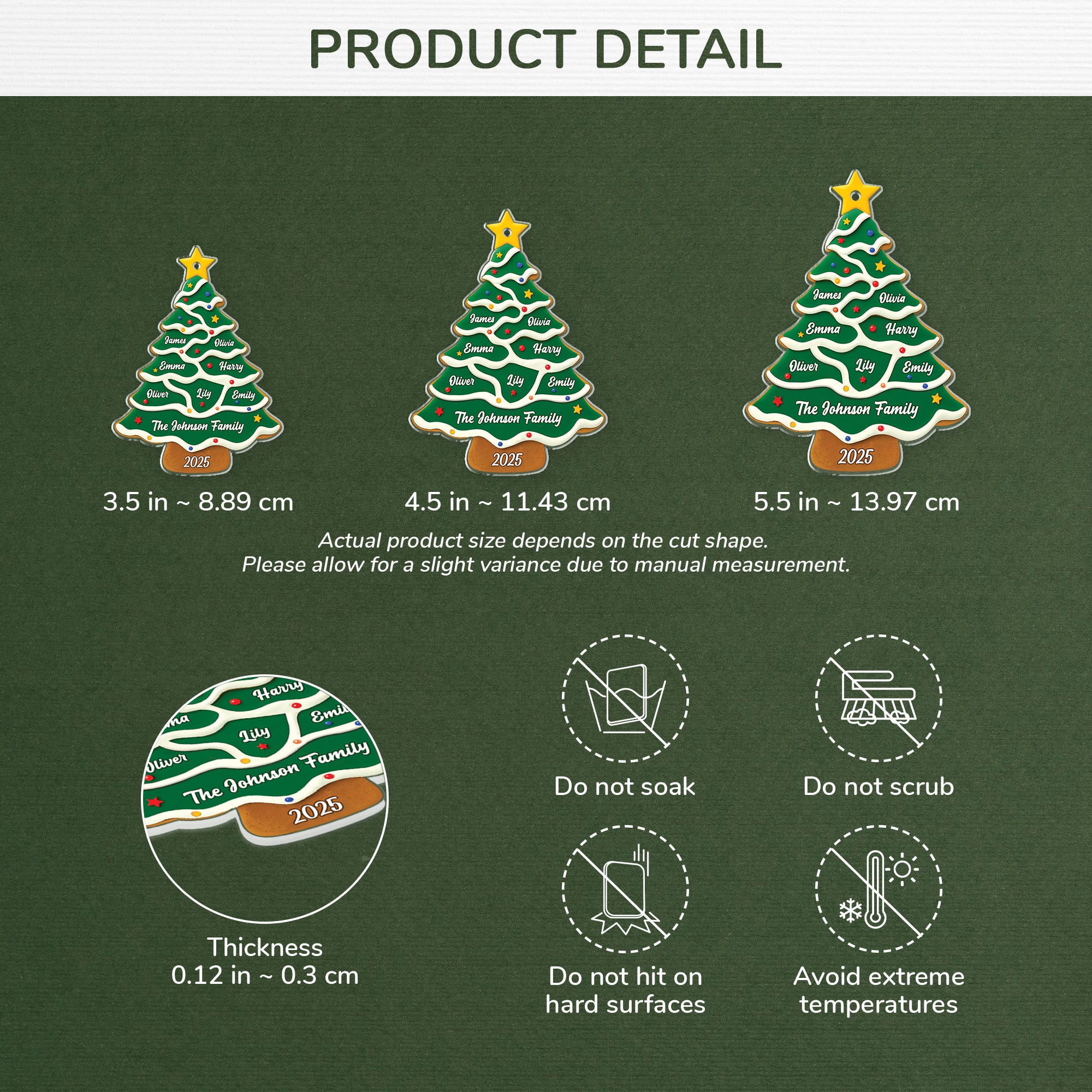5741OUS3 personalized family gifts acrylic christmas tree ornaments 5741OTTMI