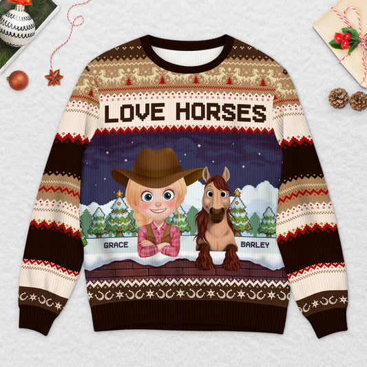 5742WUS2 personalized gifts for horse lovers ugly christmas sweater 5742W3FZU
