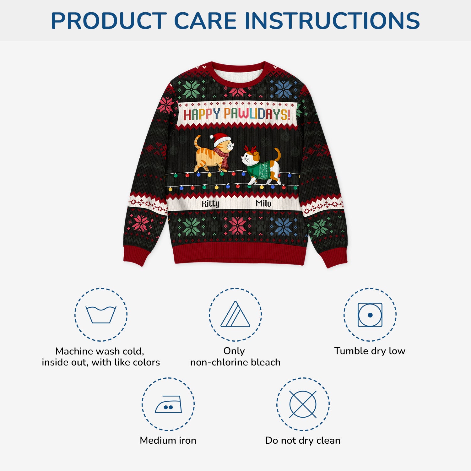 5774WUS4 personalized cat lover gifts meowy catmas ugly christmas sweater 5774W8QND