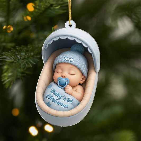 5793OUK1 3d printing effect personalized acrylic ornaments babys 1st christmas gifts 5793OKZTK