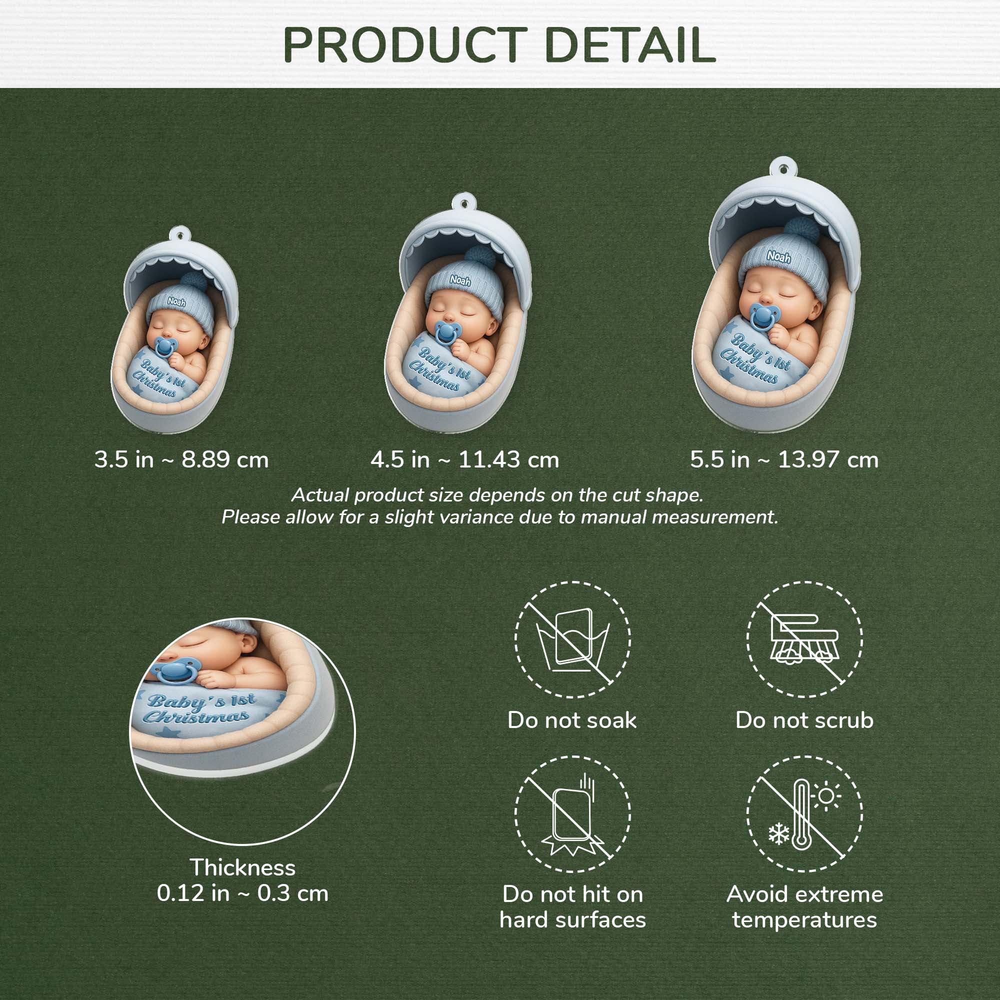 5793OUK3 3d printing effect personalized acrylic ornaments babys 1st christmas gifts 5793OKZTK