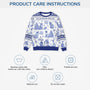 5799WUS4 personalized cat gifts blue toile ugly christmas sweater 5799WTMMD