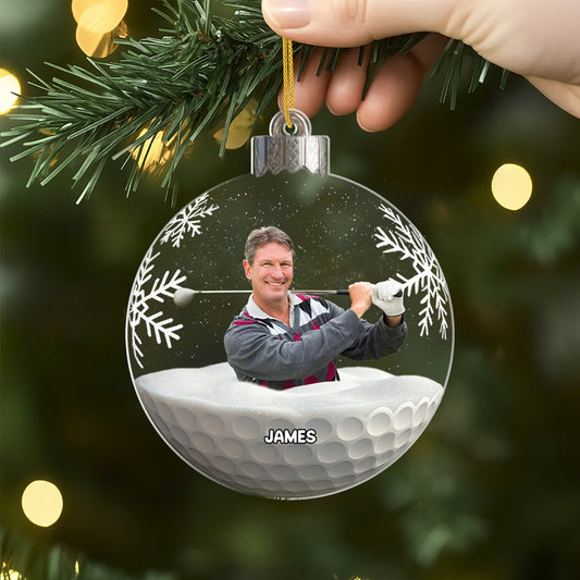 5800OUK2 personalized golf gifts acrylic christmas ornament with photo 5800OKZCB