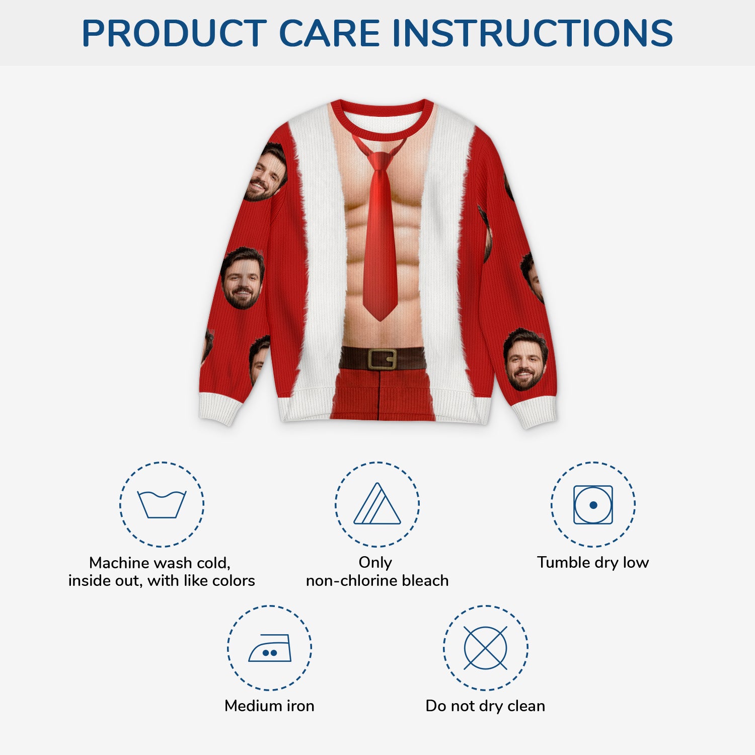 5802WUS4 funny personalized gifts for him photo ugly christmas sweater 5802WTQZB