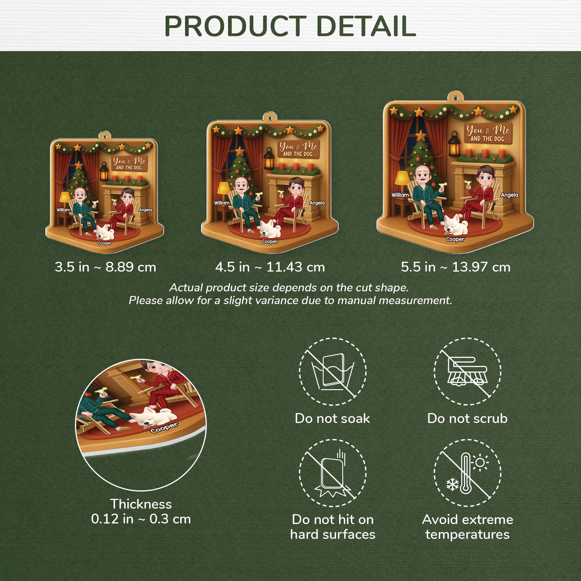 5804OUS3 3d printing effect couple with dog ornament_ custom acrylic xmas ornaments 5804OKQQC