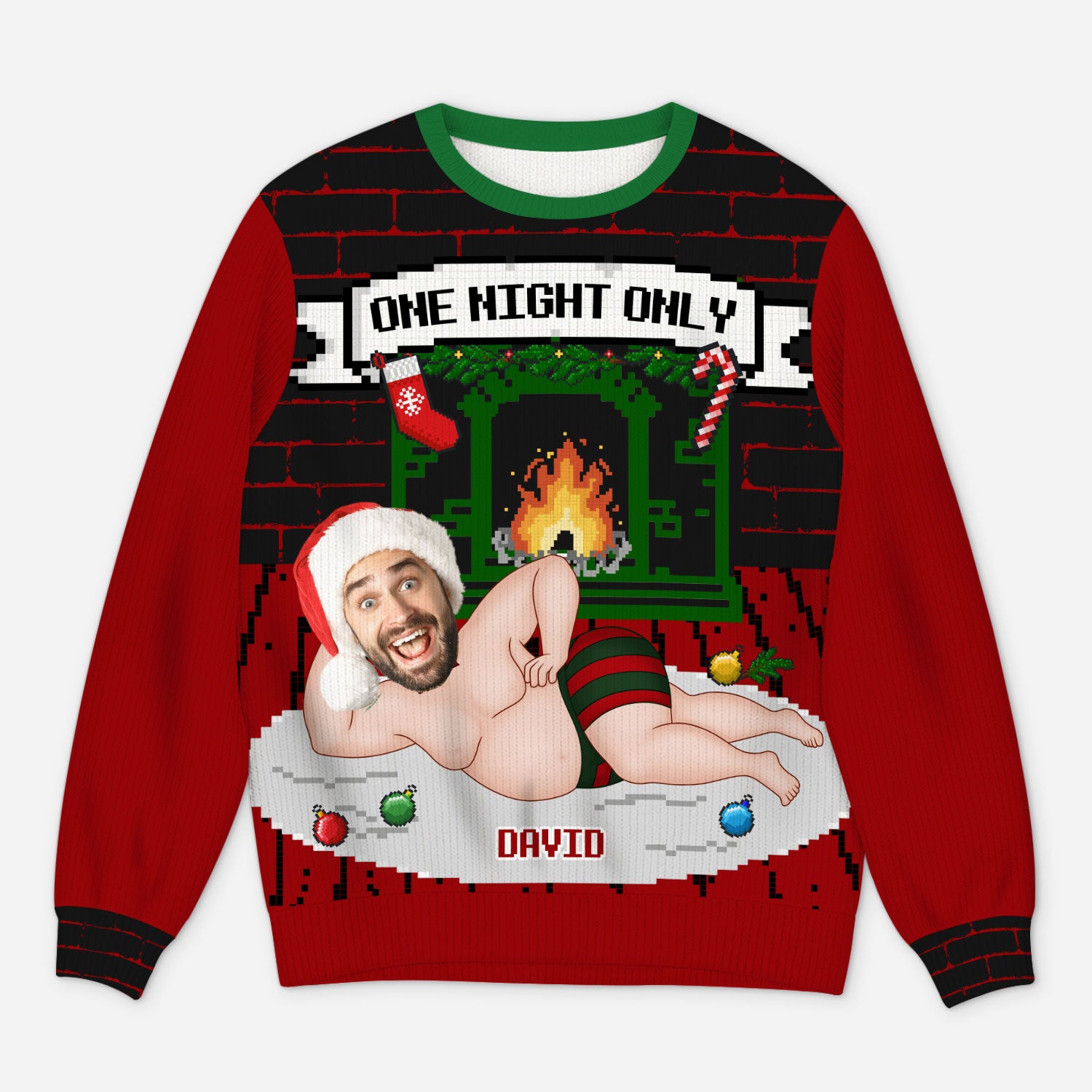 5813WUS1 personalized photo gifts one night only ugly christmas sweater 5813W3QAB