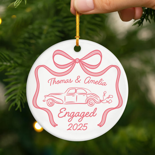 5820OUS2 custom ceramic engaged ornaments engagement gifts for couples 5820OTUZG