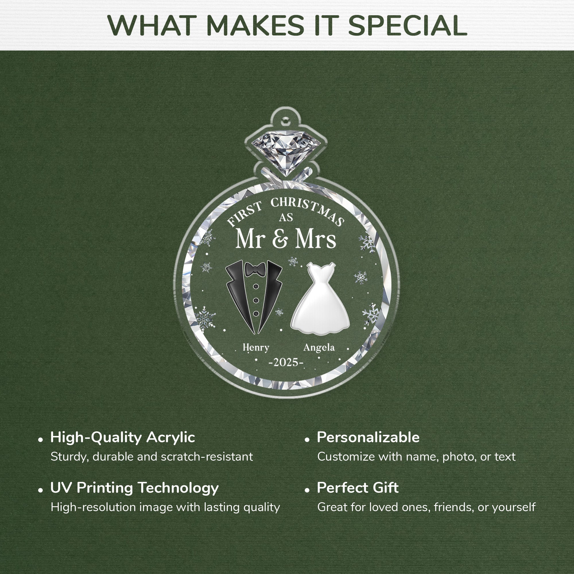 5845OUS4 personalized wedding christmas ornaments for couples first christmas as mr and mrs 5845O8QQG