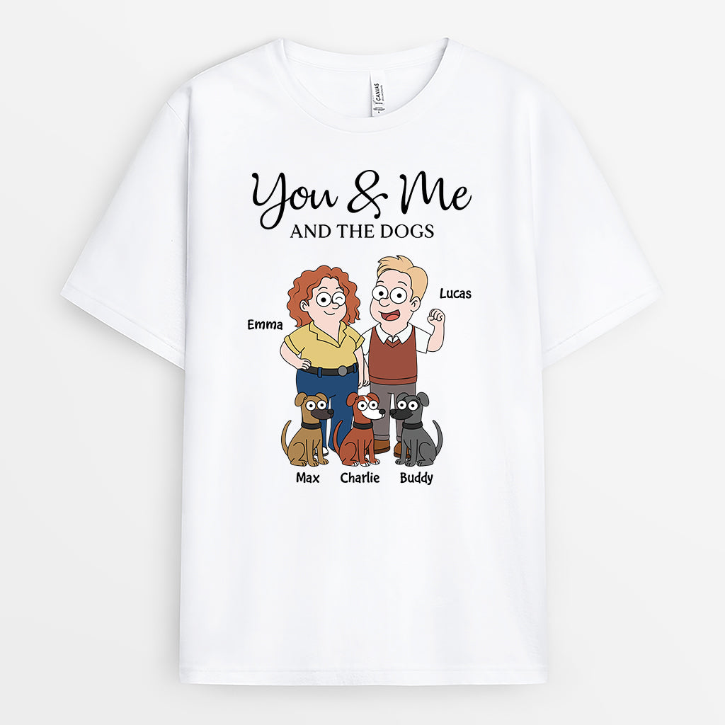 5854AUS1 custom dog shirts for humans couple gifts you me and the dogs 5854AKQ7C