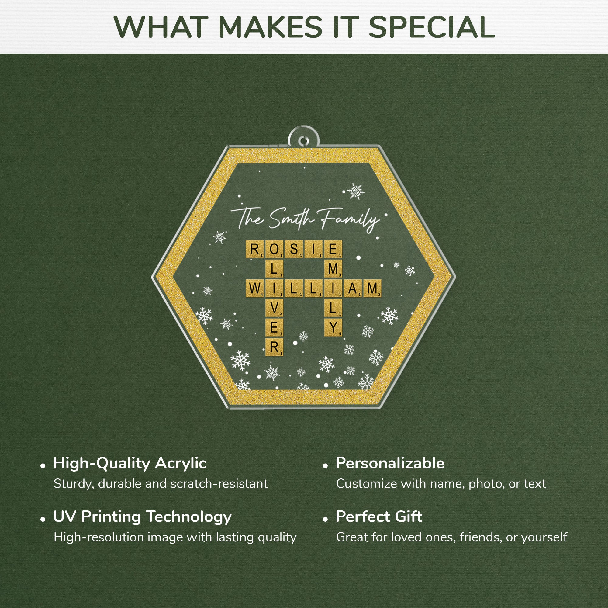 5863OUS4 acrylic xmas ornaments with names custom family crosword gifts 5863OKHQI