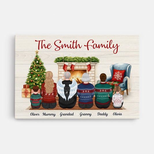 5864CUK1 personalized christmas gifts family sitting together canvas 5864C3YTI