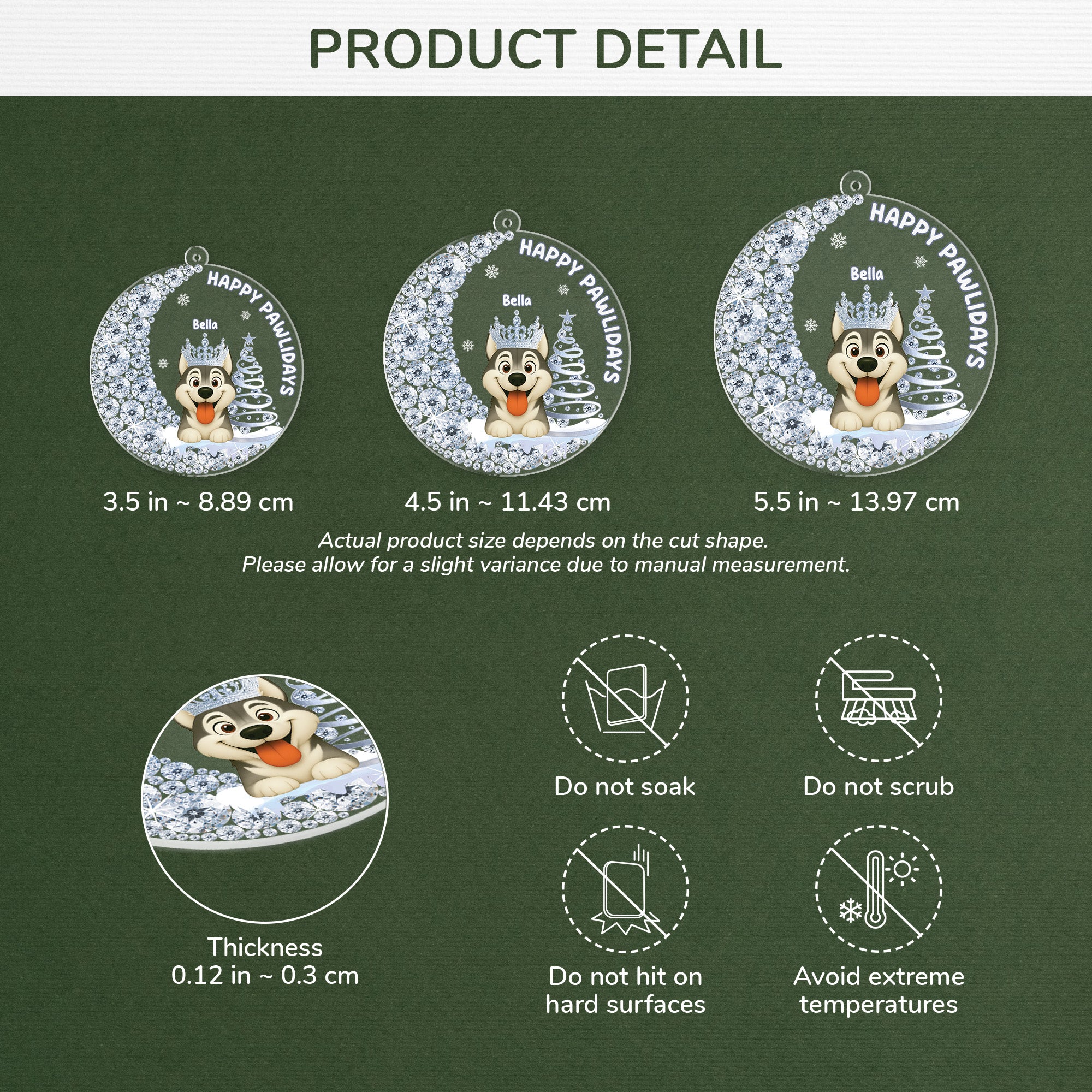 5867OUS3 3d printing effect acrylic dog christmas ornaments gifts for dog lovers 5867OKQMC