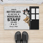 5870DUK2 personalized cat doormat spoiled rotten cats live here 5870D8ZTD