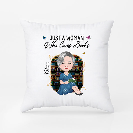 5874PUS2 just a girl who loves books pillow custom gifts for book lovers 5874PTTMA
