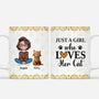 5884MUK1 personalized cat and owner mug_ just a girl who loves her cat 5884M3YMD