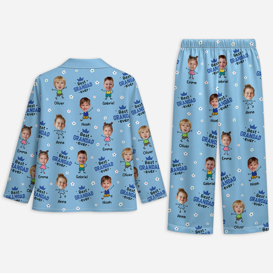 5898VUK2 personalized pajamas with faces _best grandpa ever gifts_ 5898V