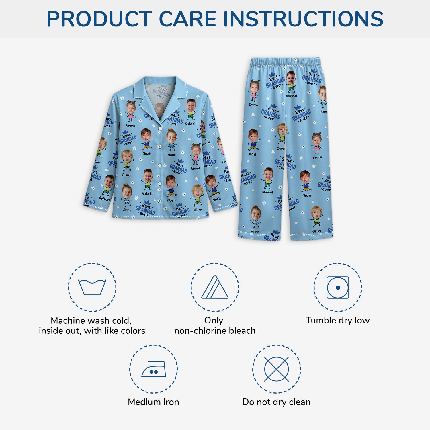 5898VUK4 personalized pajamas with faces _best grandpa ever gifts_ 5898V