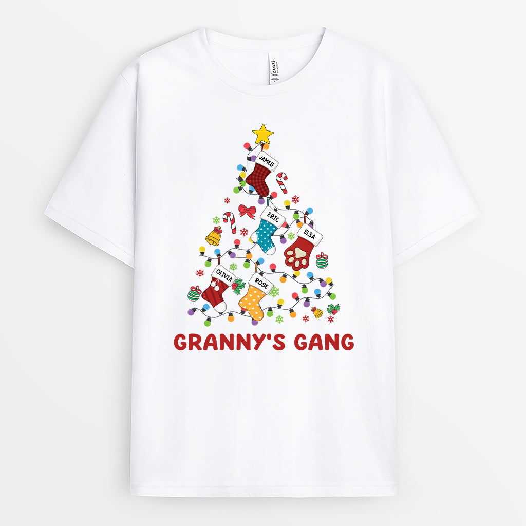 5908AUK1 personalized xmas gifts grandma shirt with grandkids names 5908AKLTA