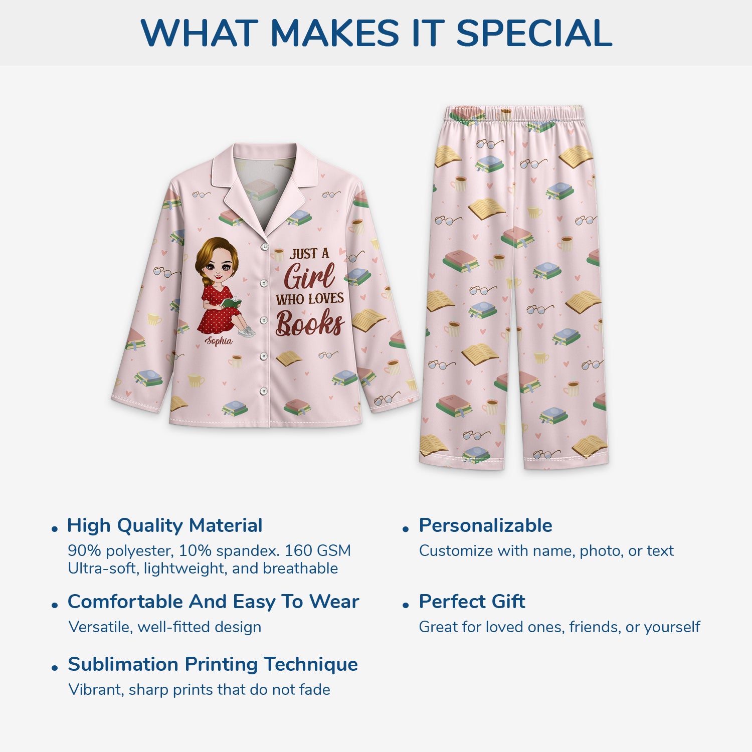 5915VUS5 custom gifts for book lovers just a girl who loves books pajamas 5915V3QZA