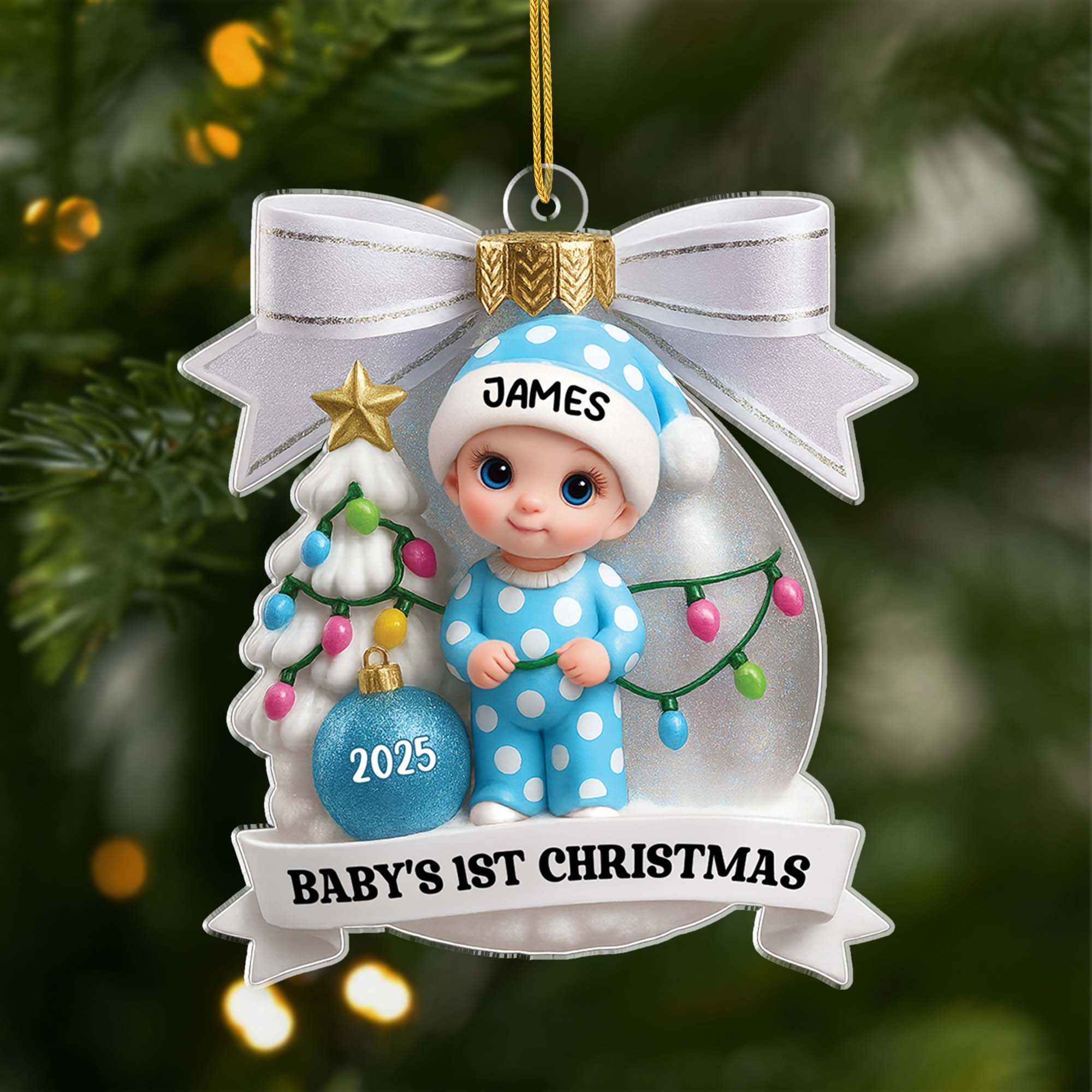 5921OUS1 3d printing effect personalized acrylic first christmas ornaments for newborns 5921O8HTK