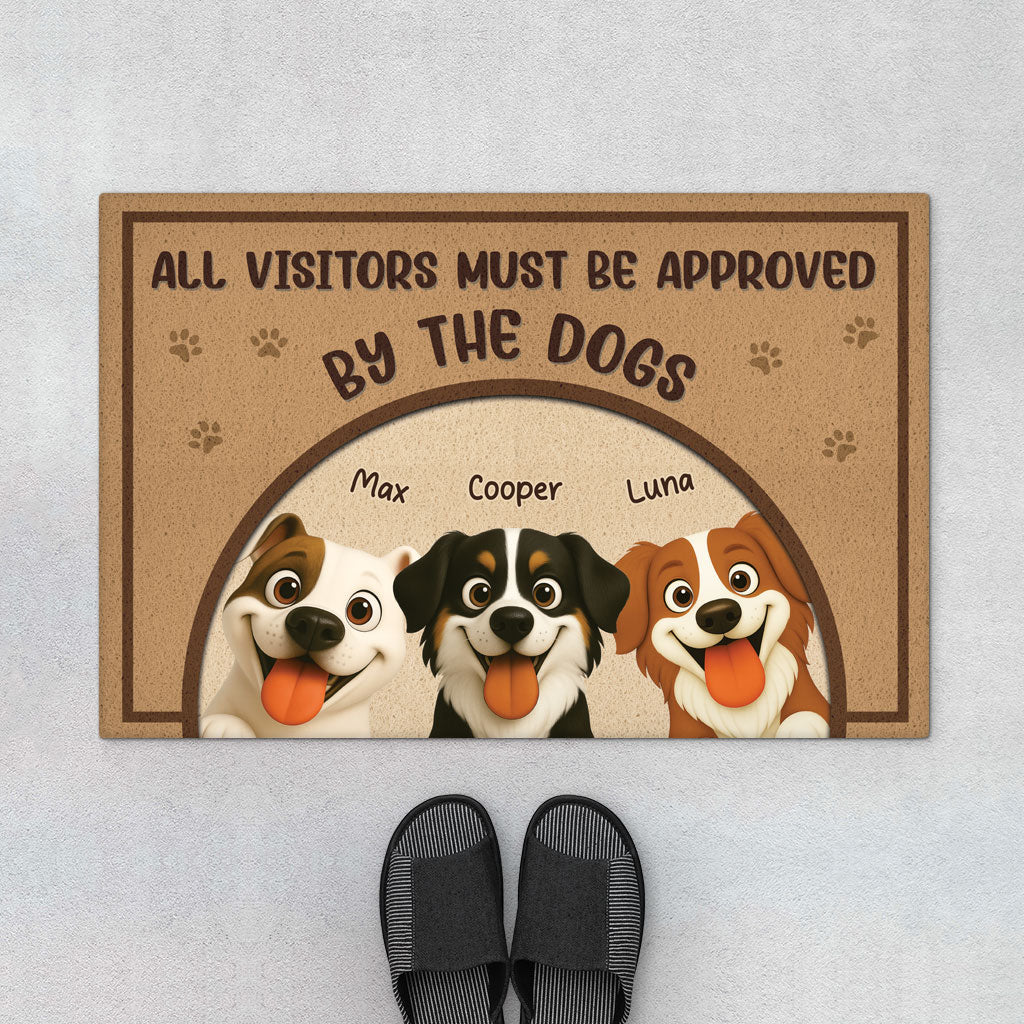 5931DUS1 all visitors must be approved by the dog door mat custom dog lover gifts 5931D6TAC_8cb2d355 d309 4fbf 870f 7def35990e67