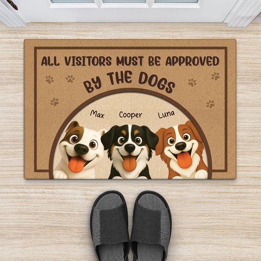 5931DUS2 all visitors must be approved by the dog door mat custom dog lover gifts 5931D6TAC_b0ac7e4b 6425 49c6 8038 e8d397b42ca7