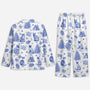 5938VUK2 blue toile cat pajamas personalized cat gifts for humans 5938V6ZMD