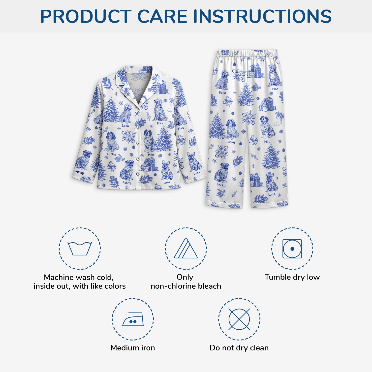 5938VUK4 blue toile dog pajamas personalized dog gifts for owners 5938V6ZMC