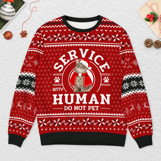 5943WUS2 personalized cat ugly christmas sweater service human do not pet_ 5943WKKND