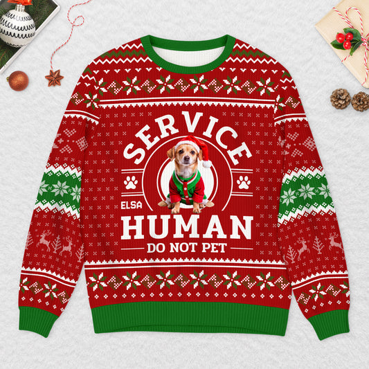 5943WUS2 personalized dog ugly christmas sweater service human do not pet_ 5943WKKNC