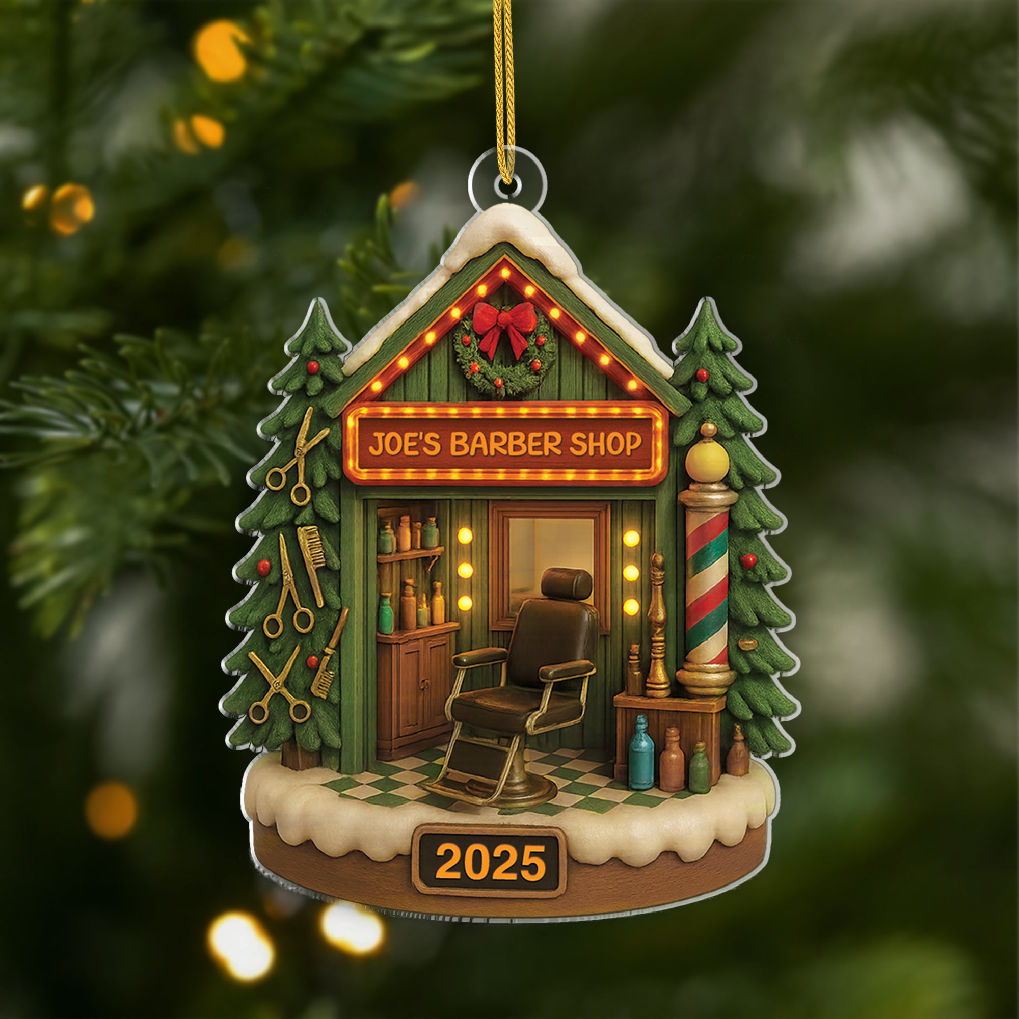 5954OUS1 3d printing effect acrylic barber shop ornament_s custom christmas gifts 5954OKTCB