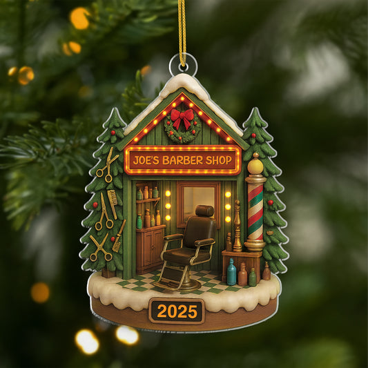 5954OUS1 3d printing effect acrylic barber shop ornament_s custom christmas gifts 5954OKTCB