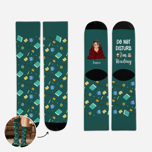 5960JUS1 do not disturb im reading socks personalized book lover gifts 5960J8MAA