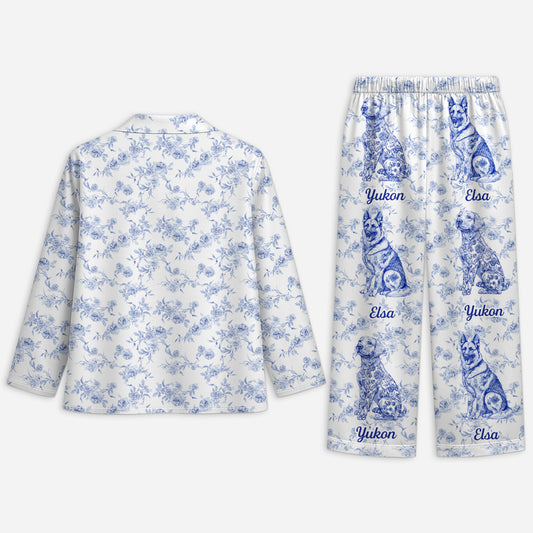 5970VUS2 blue toile dog pajamas personalized gifts for dog lovers 5970VKMTC
